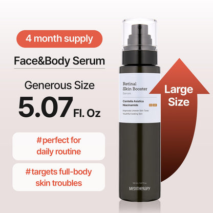 Retinal Skin Booster Serum – Beginner-Friendly, Non-Irritating Retinol for Face and Body – Pore Minimizer, Wrinkle Treatment, Glass Skin – Korean Skin Care, 5.07 Fl. Oz Large Size