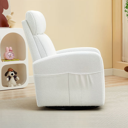 High-Back Bouclé Rocker with Swivel Gliding Base