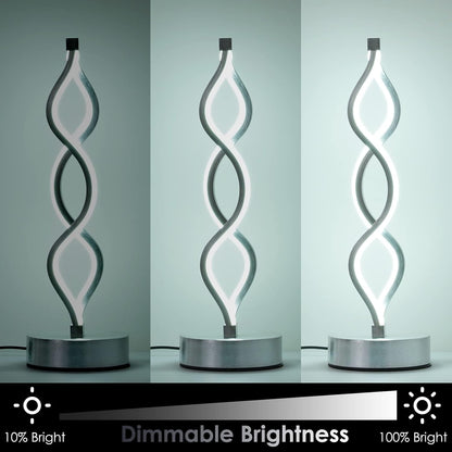 Helix-Form LED Lamp for Nightstand Ambience