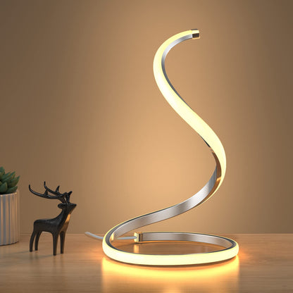 NUÜR LED Table Lamps Set of 2, Gold Bedside Table Lamps, Nightstand Table Lamp, Touch Control,Stepless Dimmable, Curved Art Decorative Table Lamp for Living Room Bedroom Office Home