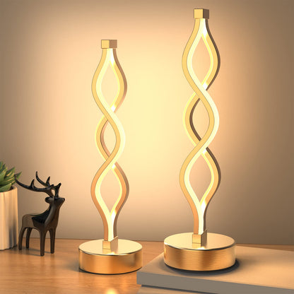 NUÜR Bedside Lamps Set of 2, Black Lamps for Living Room, Dimmable LED Nightstand Lamp, Small Nightstand Lamp for Bedroom, Home, Living Room, Office