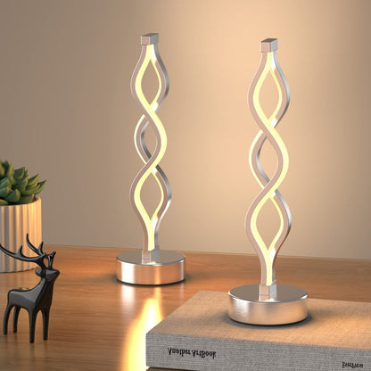 NUÜR Bedside Lamps Set of 2, Black Lamps for Living Room, Dimmable LED Nightstand Lamp, Small Nightstand Lamp for Bedroom, Home, Living Room, Office