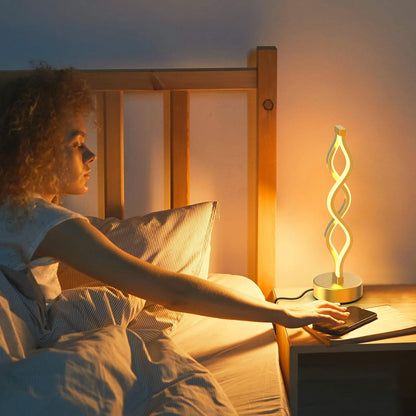 Helix-Form LED Lamp for Nightstand Ambience