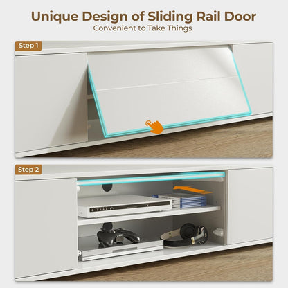 LED Media Console with Integrated Charging Station
