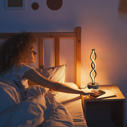 NUÜR Bedside Lamps Set of 2, Black Lamps for Living Room, Dimmable LED Nightstand Lamp, Small Nightstand Lamp for Bedroom, Home, Living Room, Office