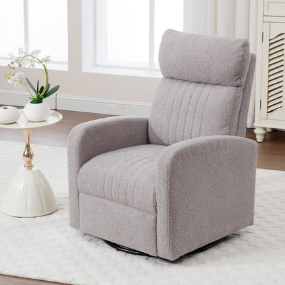 High-Back Bouclé Rocker with Swivel Gliding Base