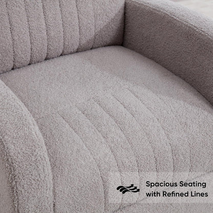 High-Back Bouclé Rocker with Swivel Gliding Base