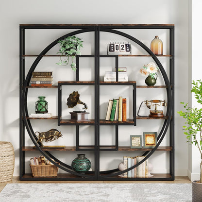 5-Tier Veltré Display Shelf in Aged Wood Finish
