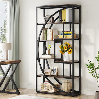 5-Tier Veltré Display Shelf in Aged Wood Finish