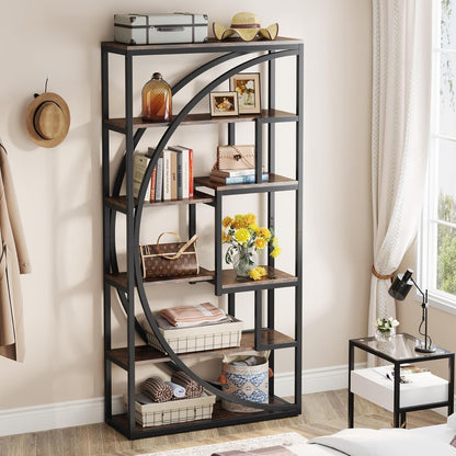 5-Tier Veltré Display Shelf in Aged Wood Finish