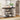 Geometric Woodgrain Etagere Console with Rustic Finish