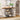 Geometric Woodgrain Etagere Console with Rustic Finish