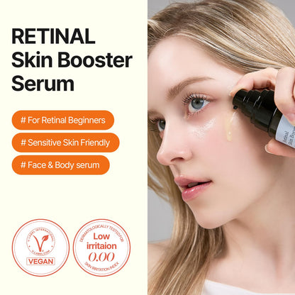 Retinal Skin Booster Serum – Beginner-Friendly, Non-Irritating Retinol for Face and Body – Pore Minimizer, Wrinkle Treatment, Glass Skin – Korean Skin Care, 5.07 Fl. Oz Large Size